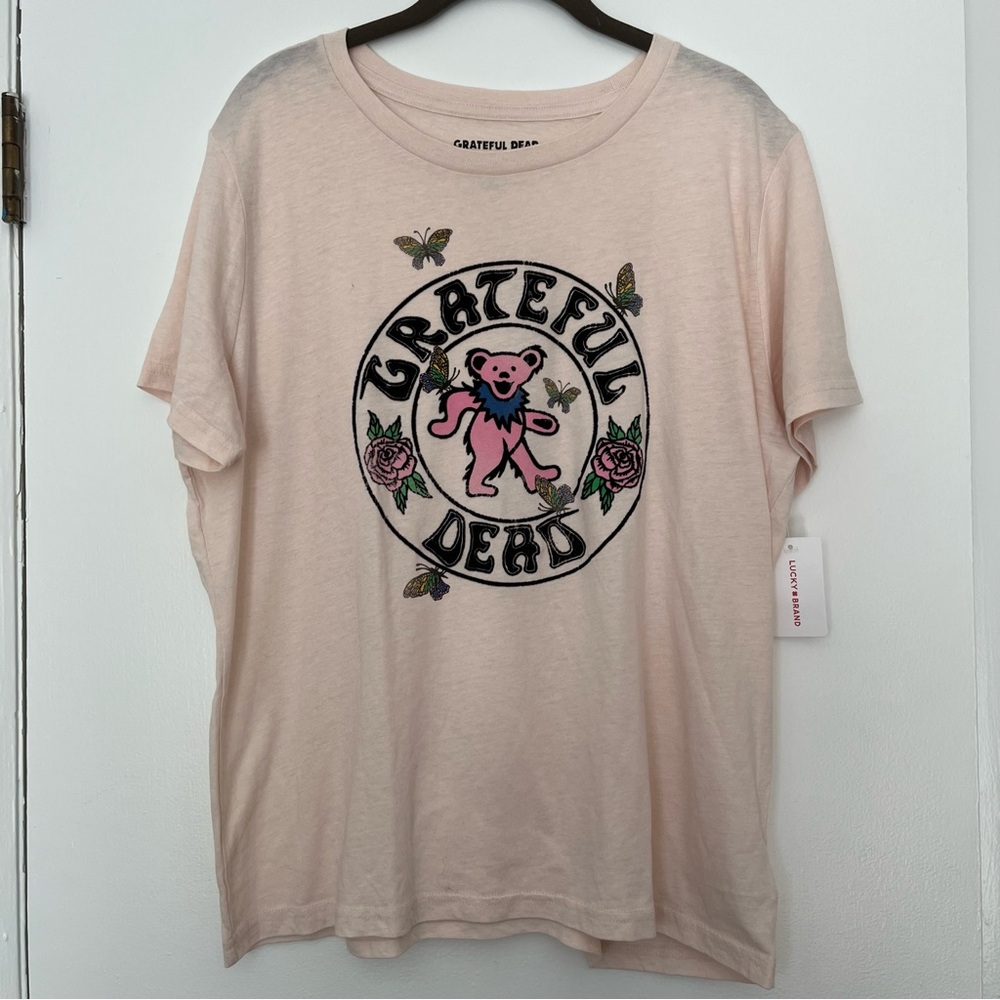 Lucky Brand women’s Grateful Dead Band  T Shirt  Dancing bear XL NWT